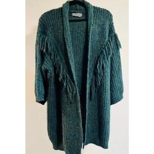 Anthropologie Stevie Fringed Knit Kimono Size OS